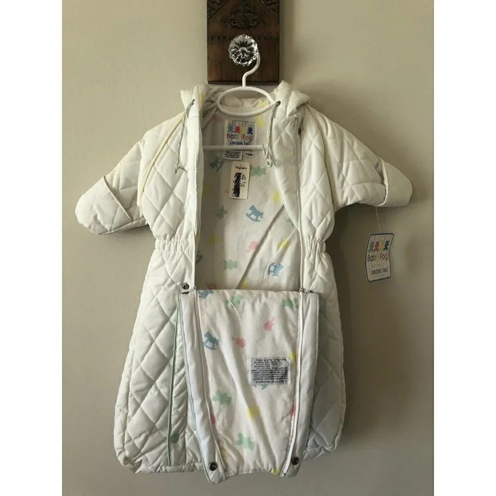 New Old Stock Vintage London Fog Baby Fog Size 0-6M Bunting Snowsuit Appliqued